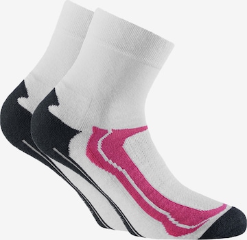 Calzino sportivo di Rohner Basic in bianco: frontale