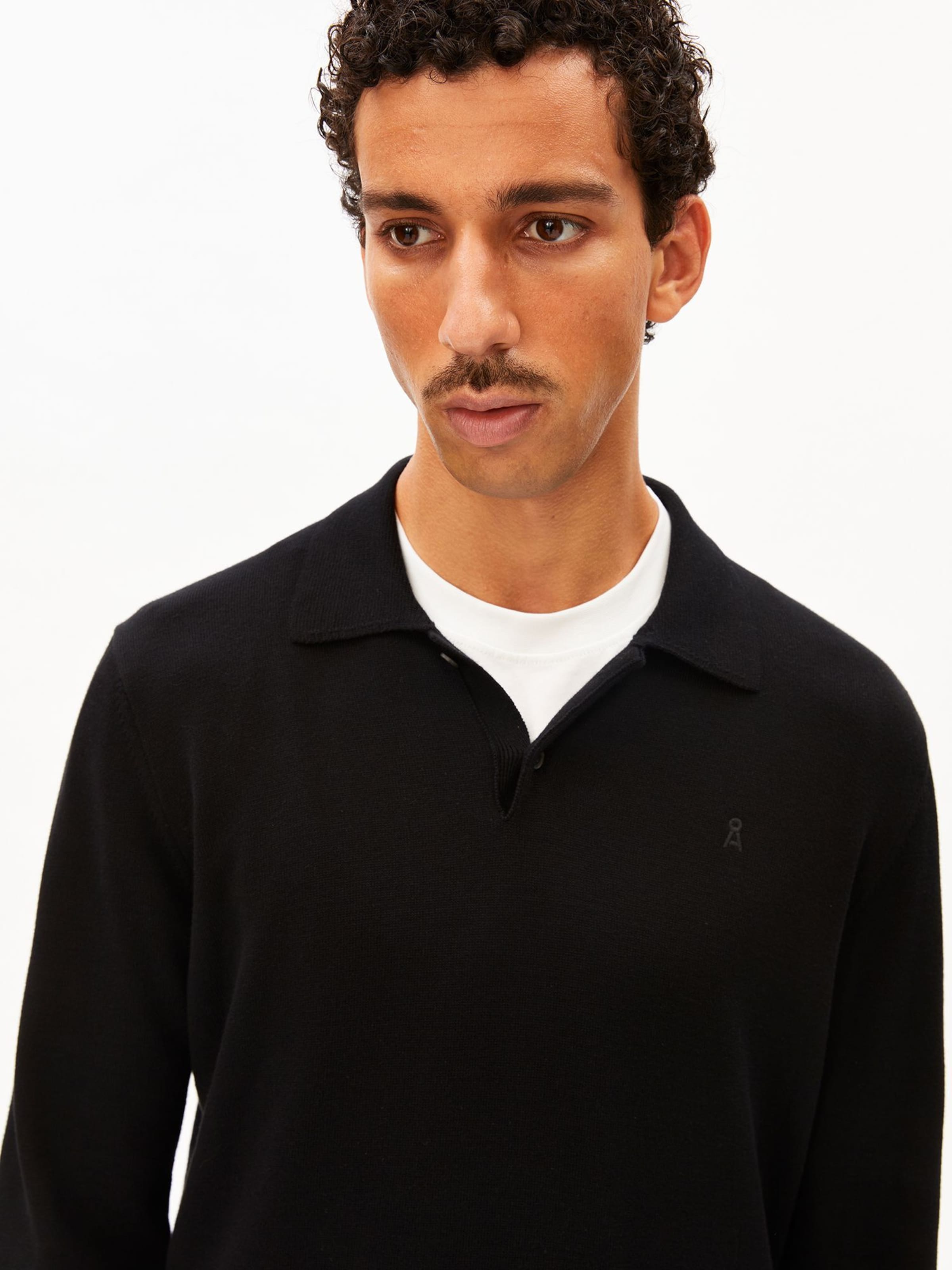 ARMEDANGELS KNIT POLO in Schwarz