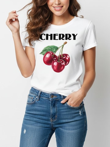 MAKAYA Shirt 'Cherry' in White: front