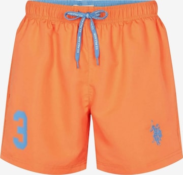 U.S. POLO ASSN. Zwemshorts ' UMALEXANDER ' in Oranje: voorkant