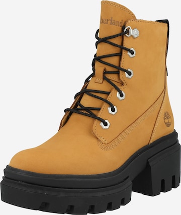 TIMBERLAND - Botines con cordones 'Everleigh' en marrón: frente