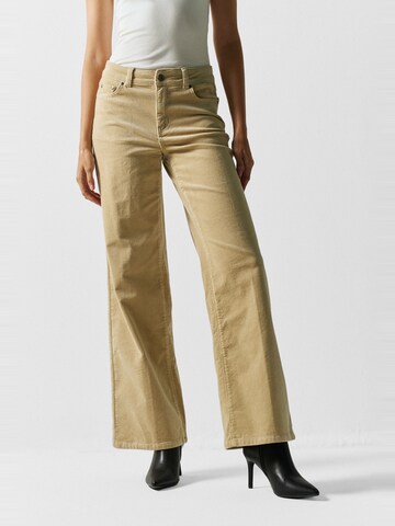 KOROSHI Wide leg Byxa i beige: framsida
