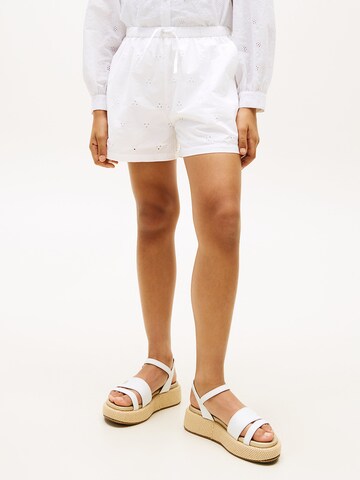 Wide Leg Pantalon TOMMY HILFIGER en blanc : devant