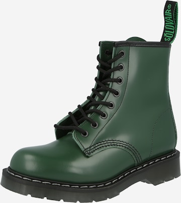 Solovair Lace-Up Ankle Boots 'Derby' in Green: front