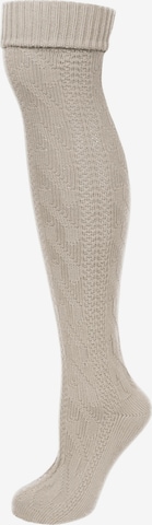 Chaussettes folkloriques normani en beige : devant