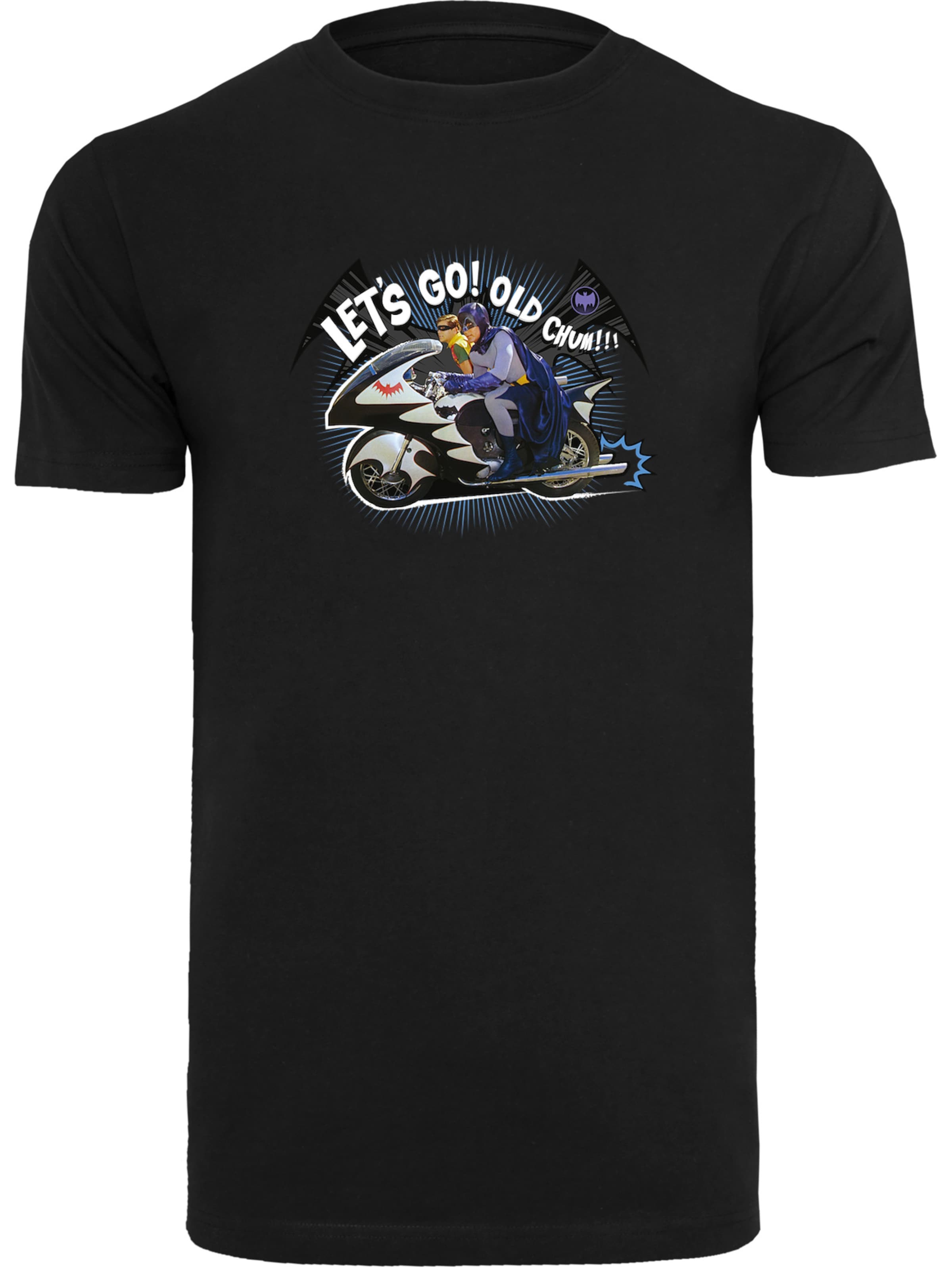 T-Shirt 'Batman TV Serie Bat Bike Vintage Oldschool Superheld' F4NT4STIC en noir : devant