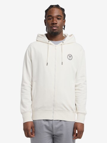 Carlo Colucci Zip-Up Hoodie ' Dender ' in White: front