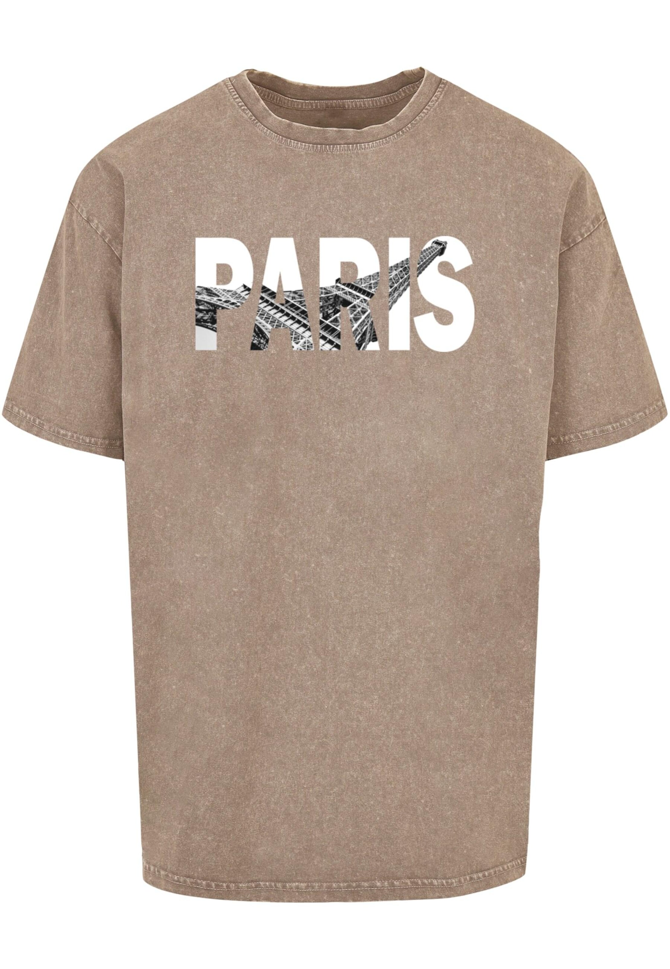 Merchcode Shirt 'Paris Eiffel Tower' in Bruin: voorkant