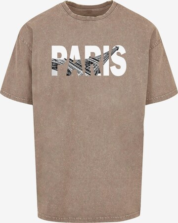 Merchcode Shirt 'Paris Eiffel Tower' in Braun: predná strana