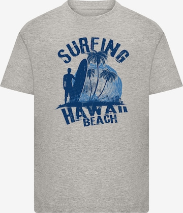 F4NT4STIC T-Shirt 'Hawaii Surf Beach Summer' in Grau: Vorderseite