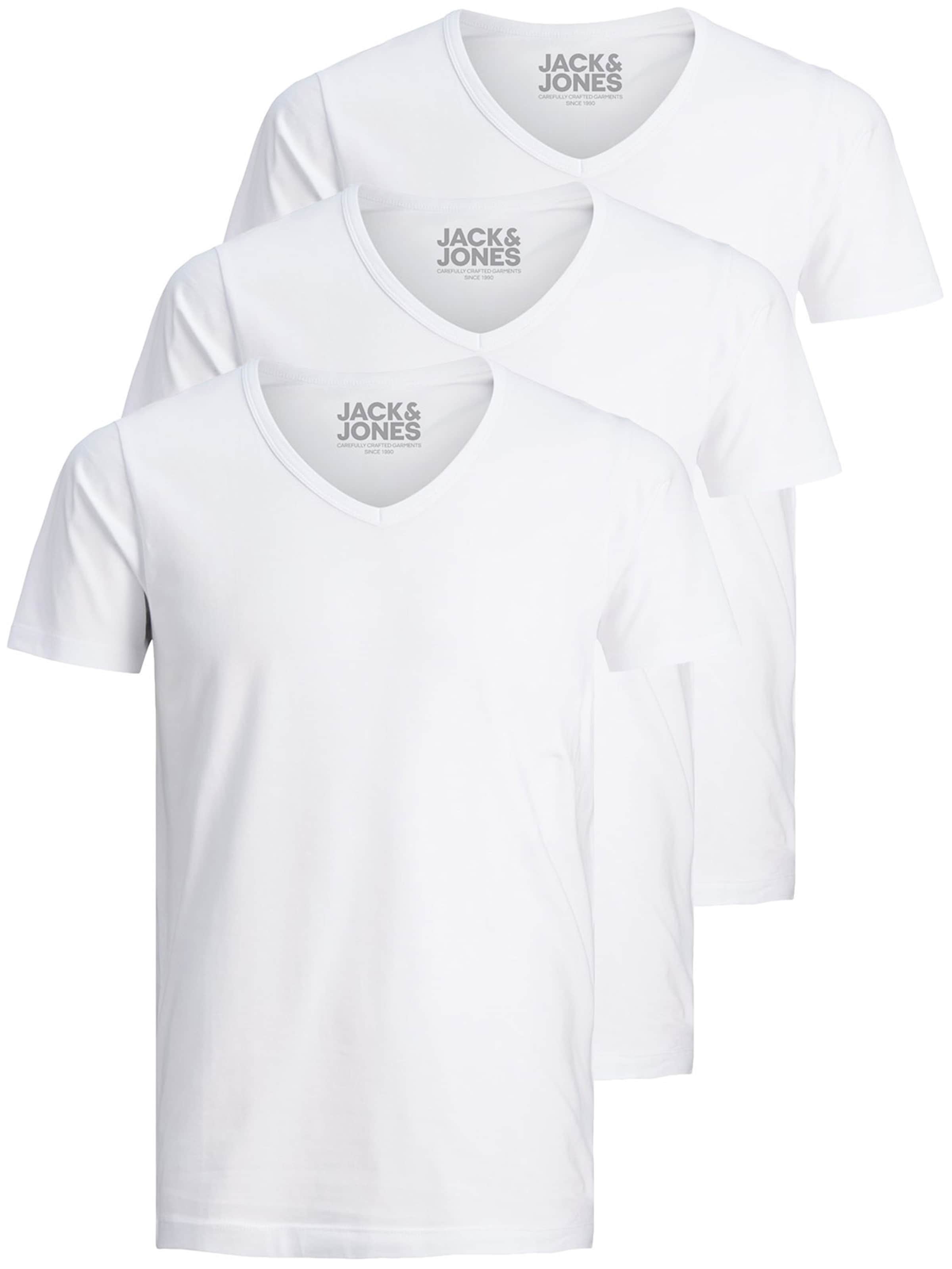 JACK & JONES T-Shirt 'JJV-Neck' in Weiß: Vorderseite