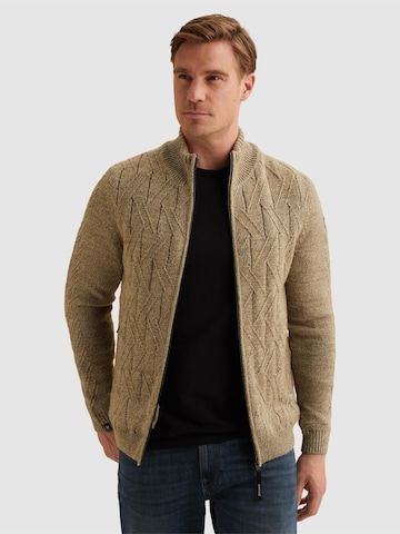 VANGUARD Cardigan 'Cardigan with zipper closure and allover pattern' i beige: forside