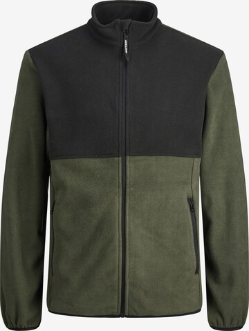 Jack & Jones Plus Fleece Jacket 'Hyper' in Green: front