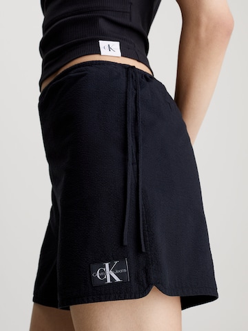 Calvin Klein Jeans Regular Byxa 'SEERSUCKER' i svart