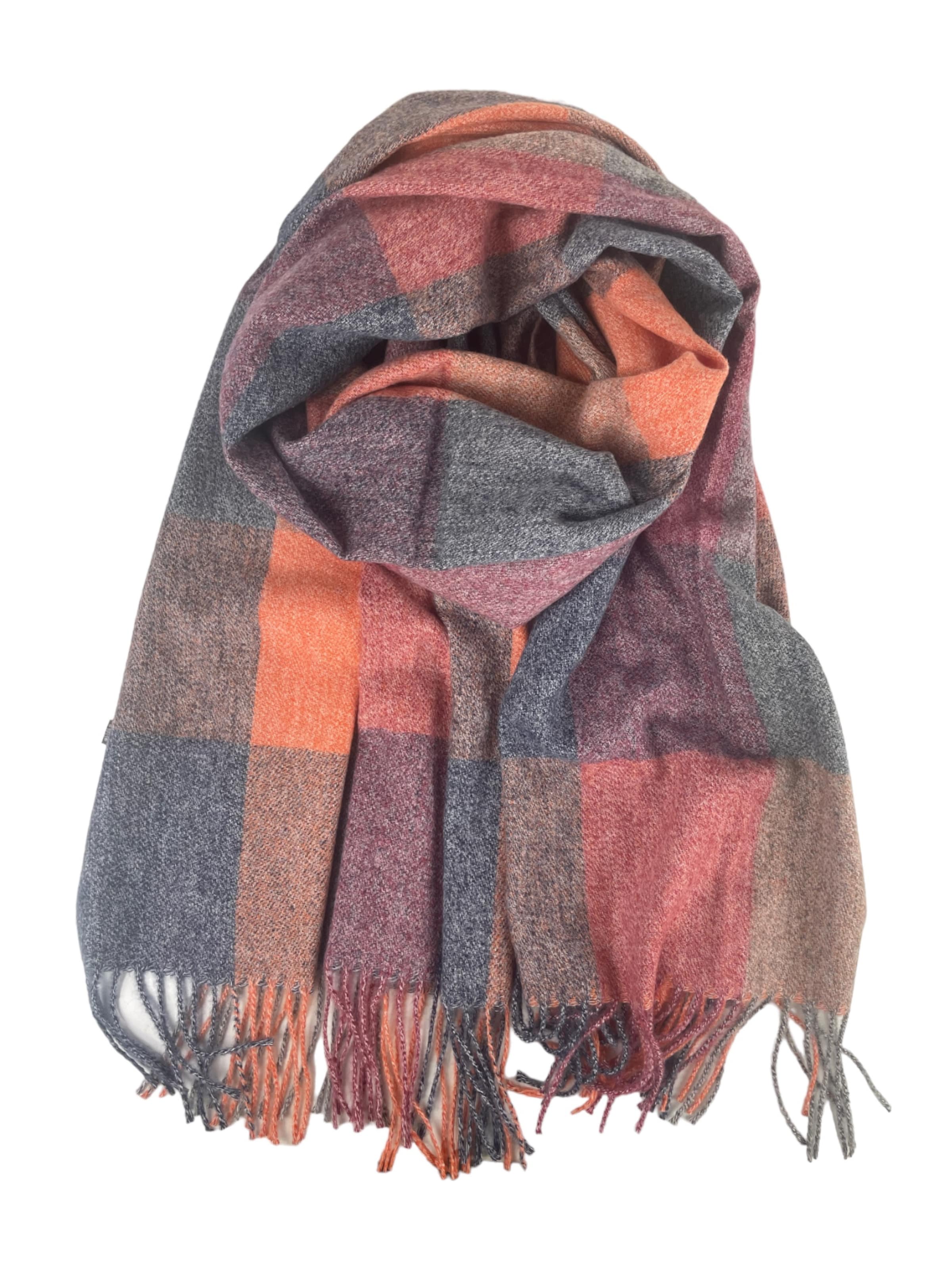 Kumixi Oversized Scarf in Orange: front