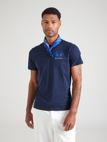 La Martina - Camiseta en azul: frente