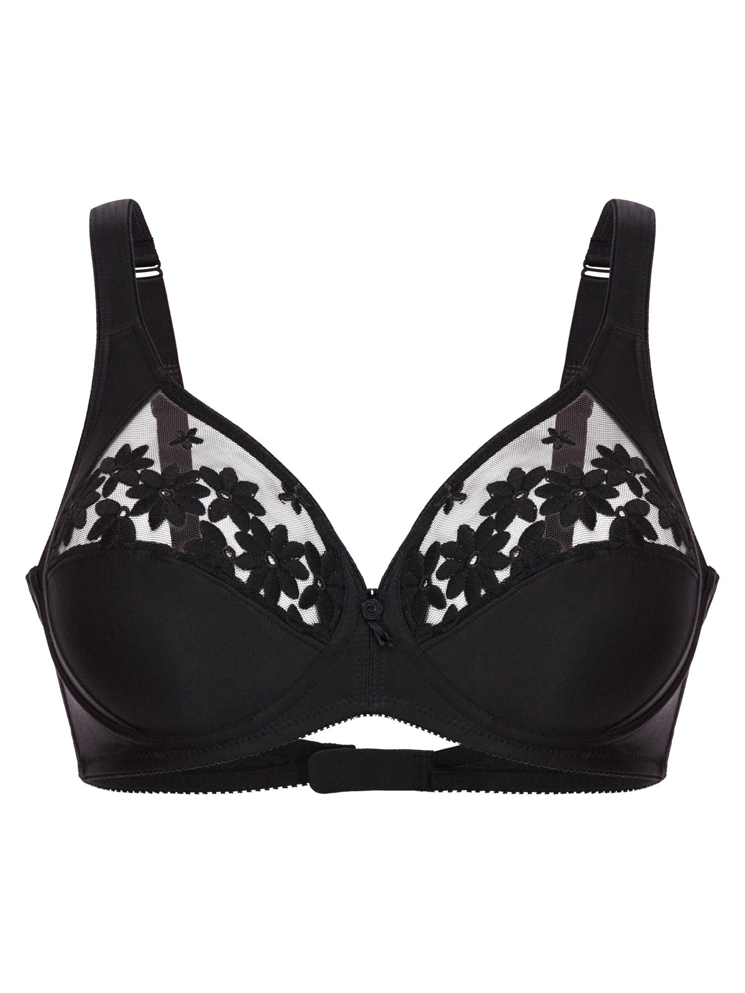 FELINA Minimizer 'Swiss Broderie' in Zwart: voorkant
