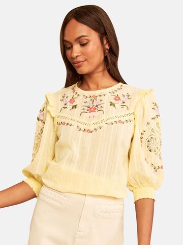 love & roses - Blusa en amarillo: frente