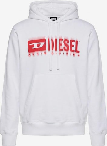 DIESELSweater majica 'S-GINN-HOOD-L5' - bijela boja: prednji dio