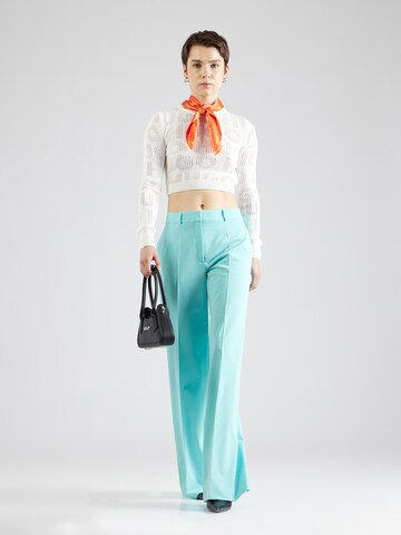 HUGO Wide leg Pantalon 'Halenar' in Blauw