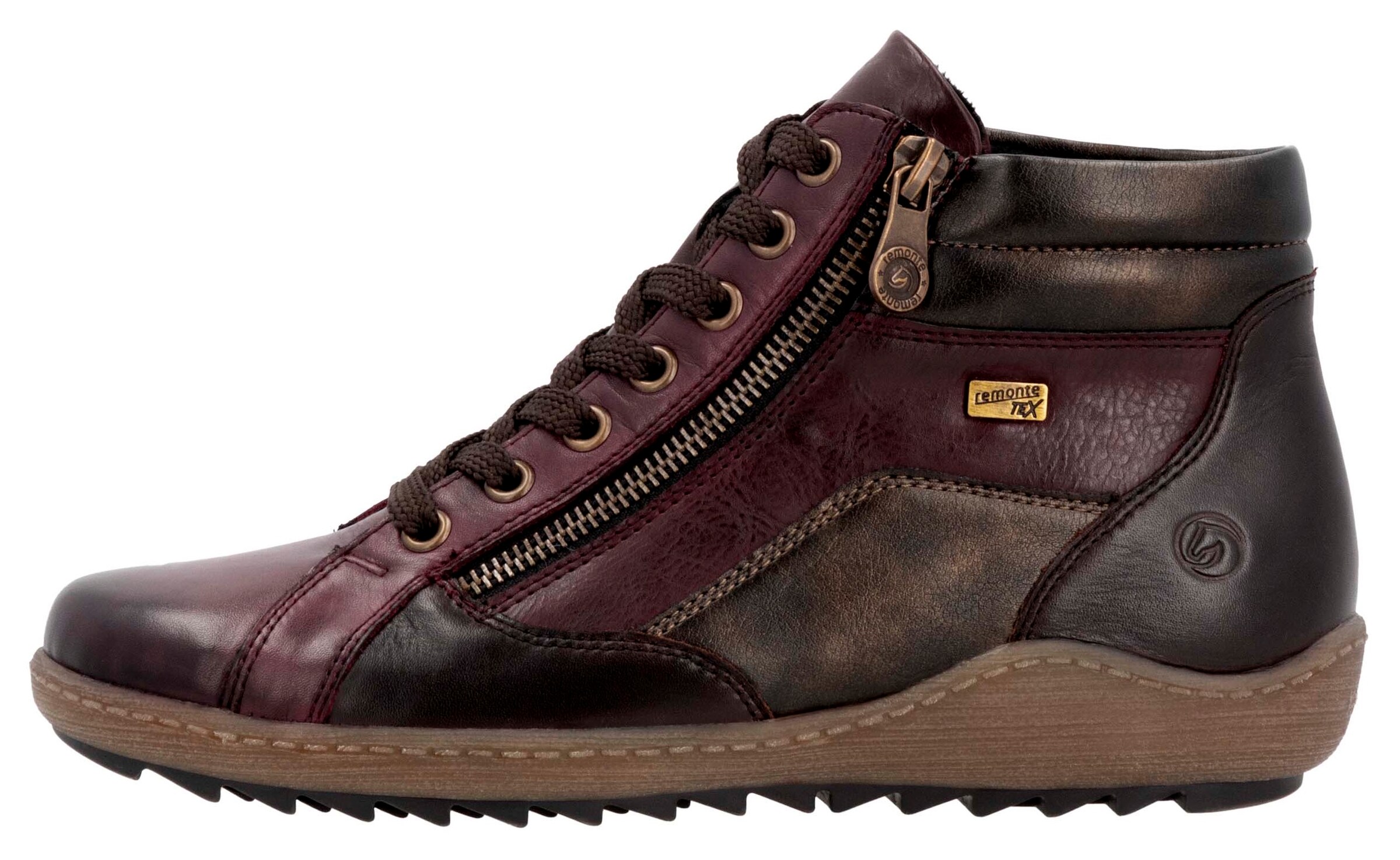 Bottines à lacets REMONTE en marron : devant