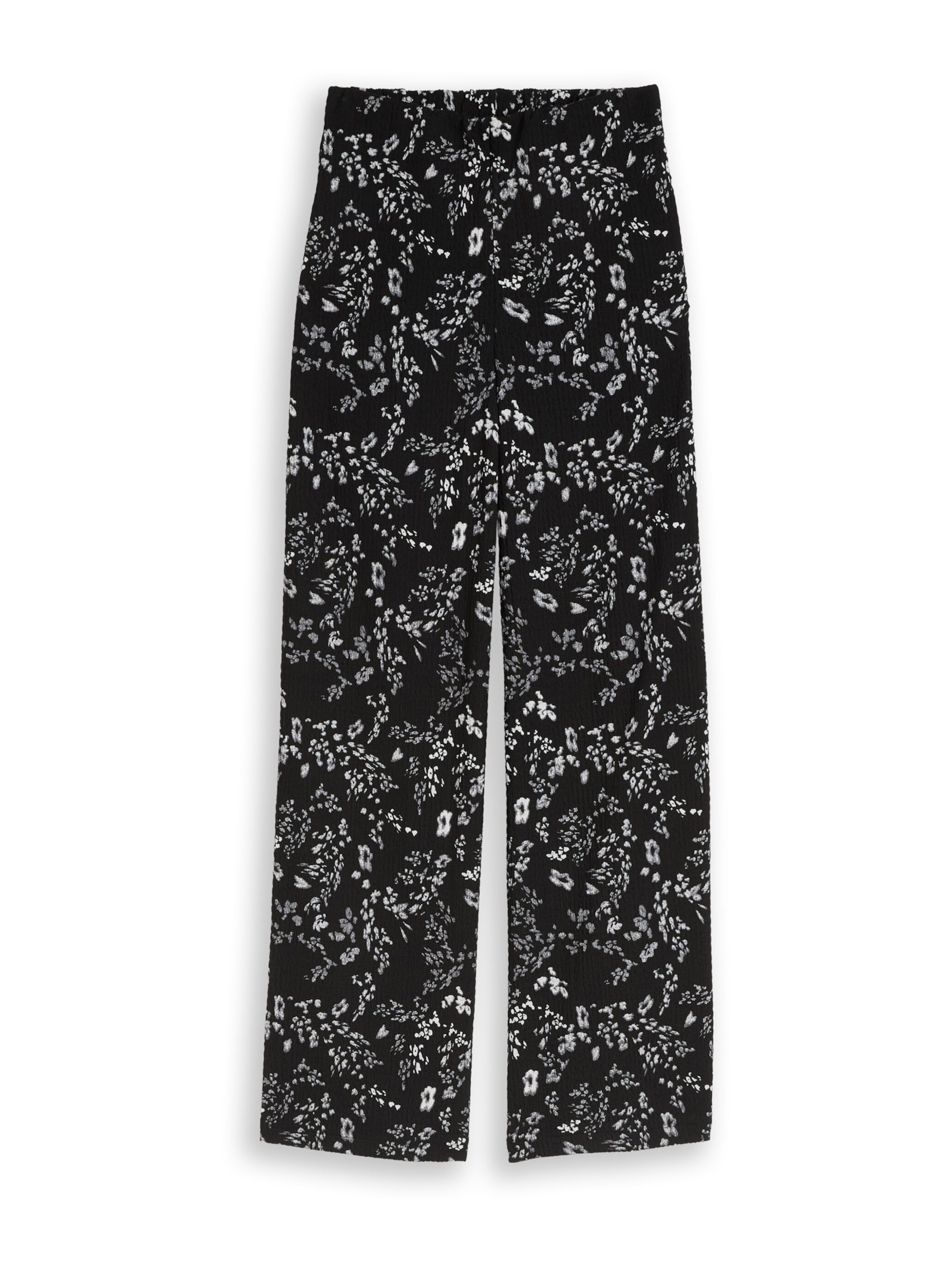 TOM TAILOR DENIM Wide leg Trousers in Black: front