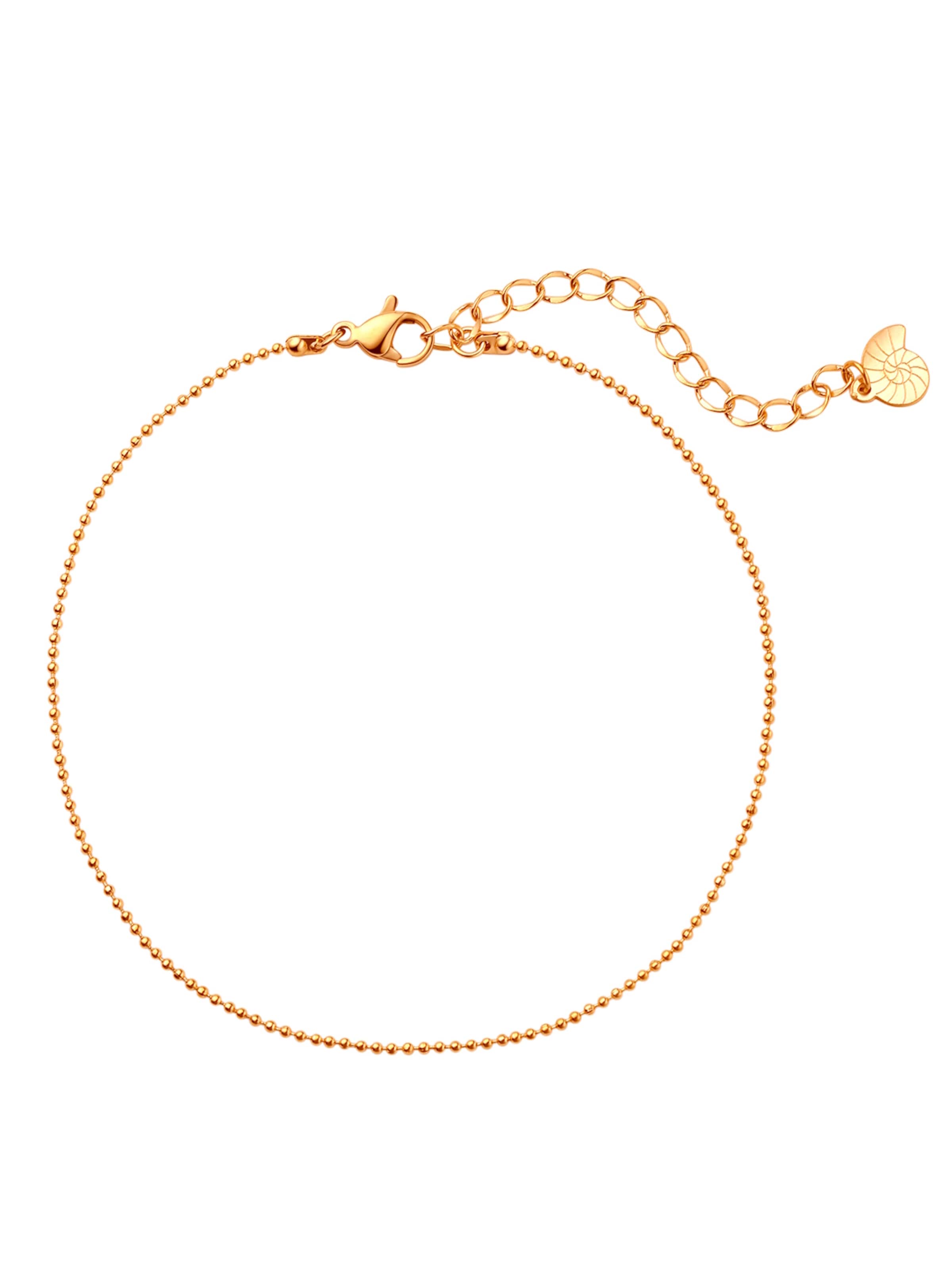 Hey Happiness - Joyería para pies 'Bead Line' en oro: frente