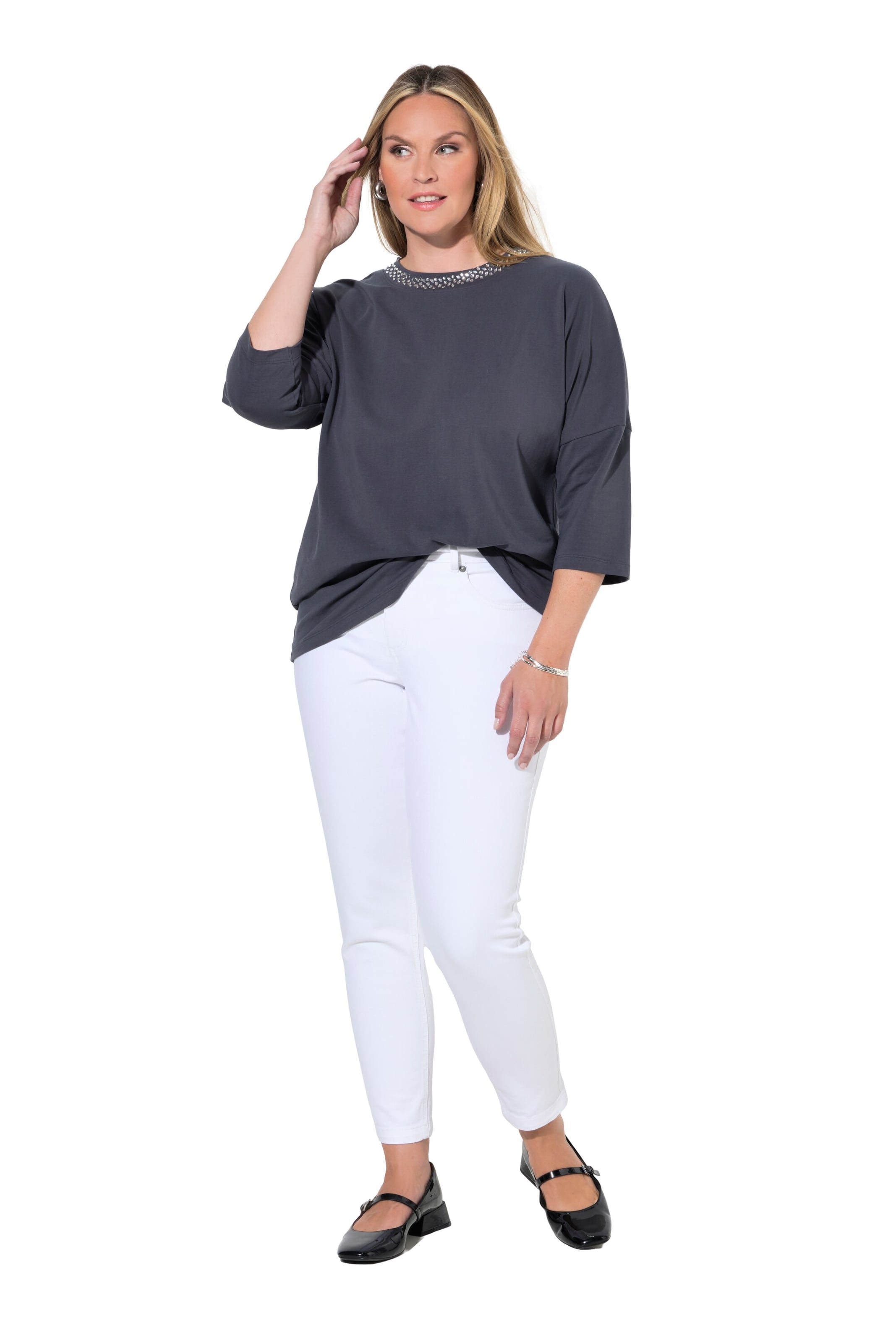 MIAMODA Slimfit Jeans in Wit: voorkant