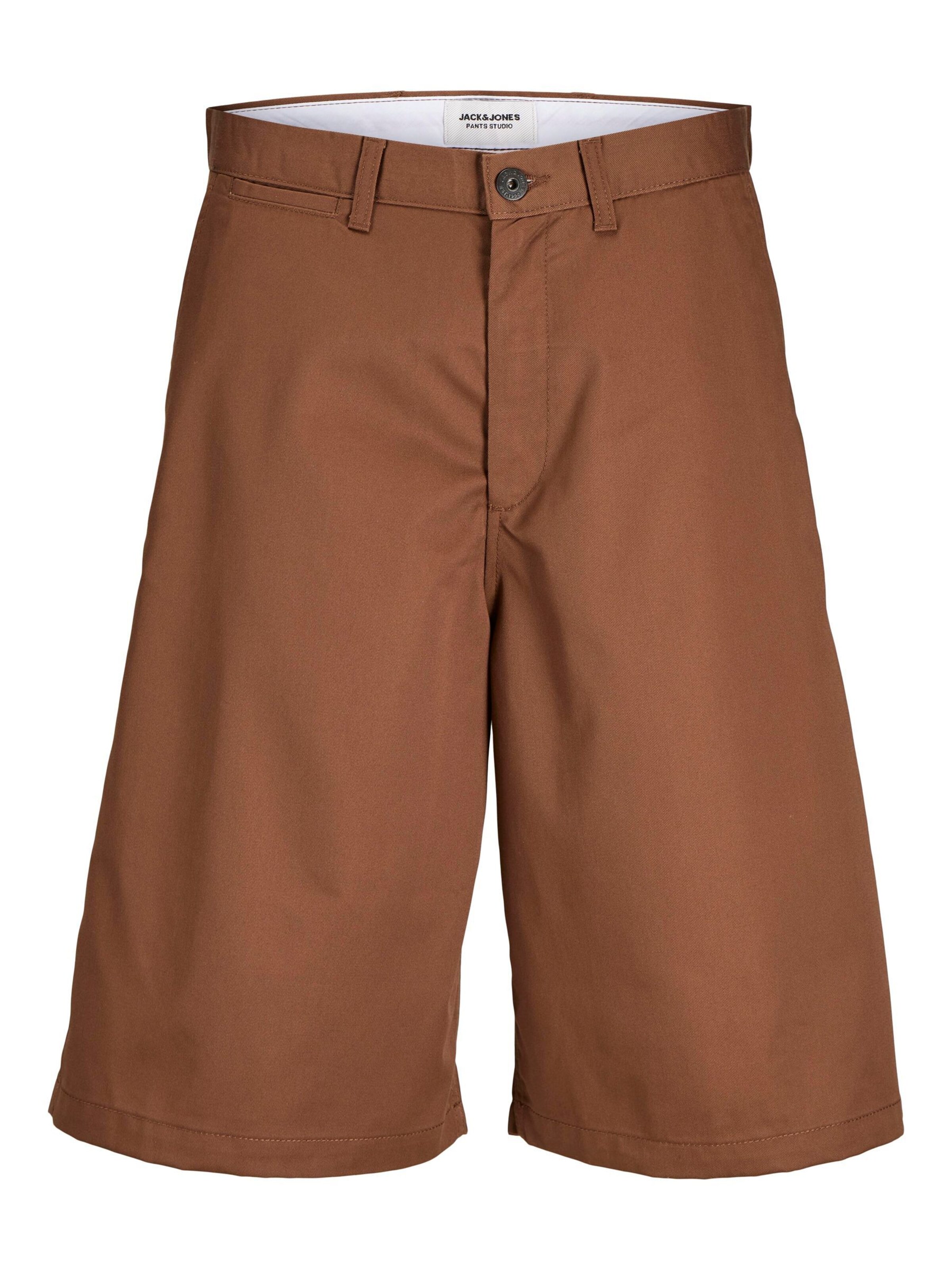Baggy Pantalon 'JPSTowen Drew' Jack & Jones Junior en marron : devant