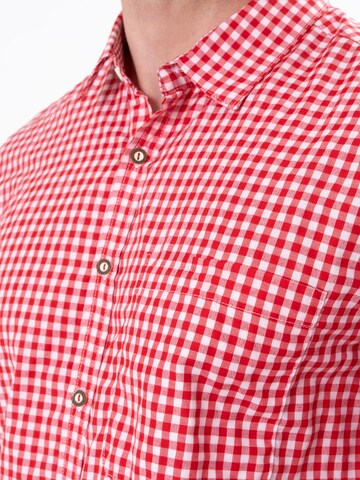 HerzSticht Traditional shirt 'Hocheck' in Red
