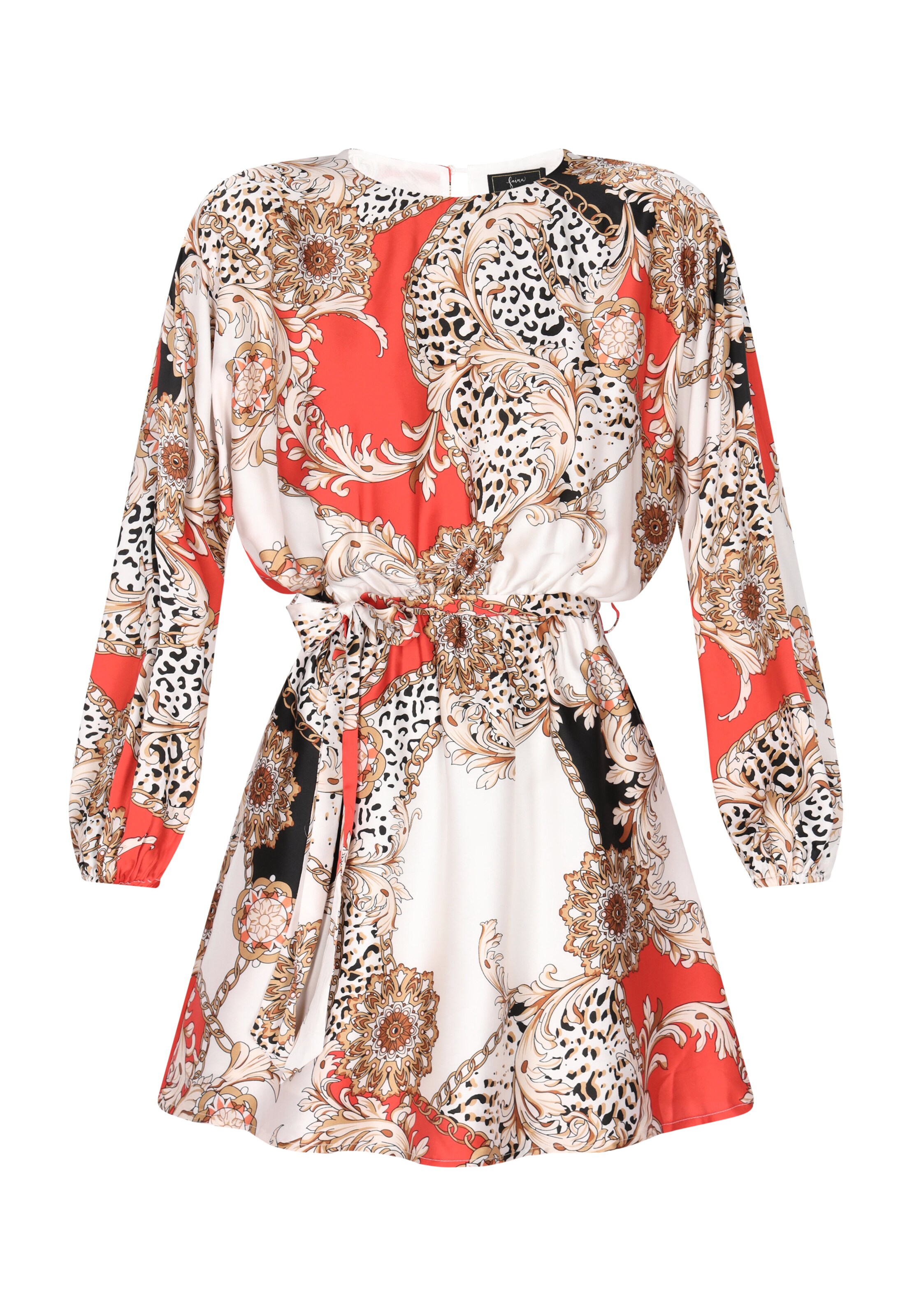 jauktas krāsas faina Kokteiļkleita: no priekšpuses