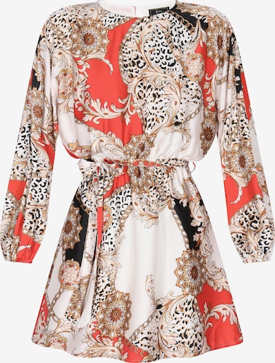 faina Cocktailkleid in braun / orange / schwarz / weiß, Produktansicht