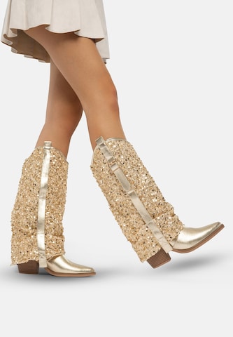 Bottes de cowboy Salinyang en or
