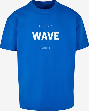 Merchcode Shirt 'Summer - Life Is A Wave' in Blue: front