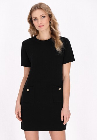 DreiMaster Klassik Gebreide jurk 'Classic Look' in Zwart: voorkant
