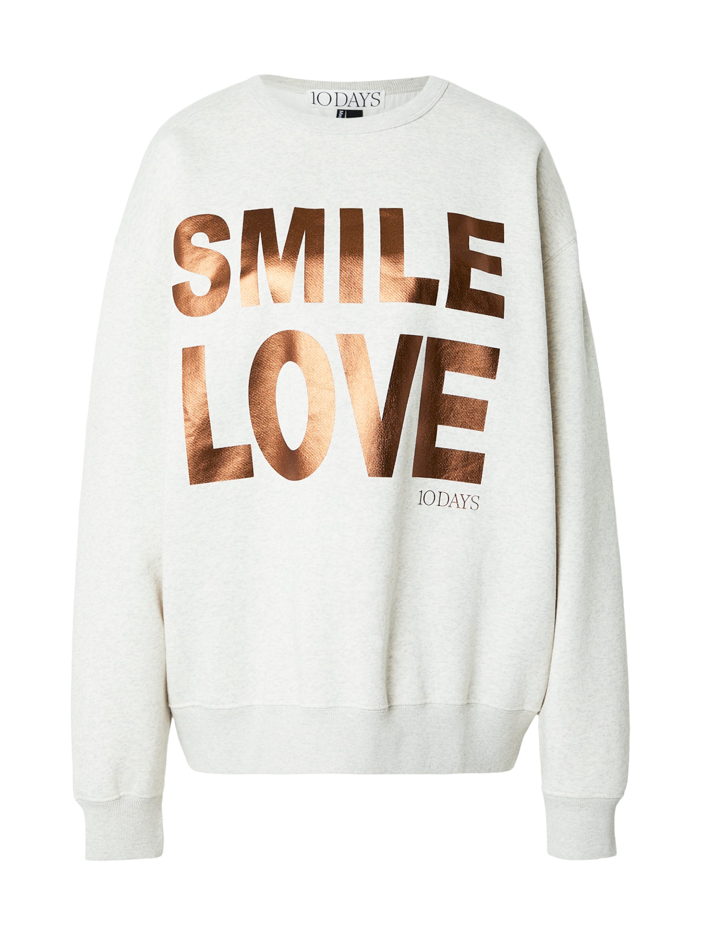 Bluză de molton 'Smile Love' de la 10Days pe gri: față