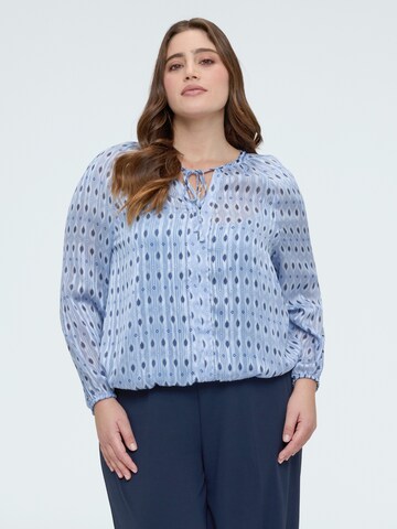 Camicia da donna di Fiorella Rubino in blu: frontale
