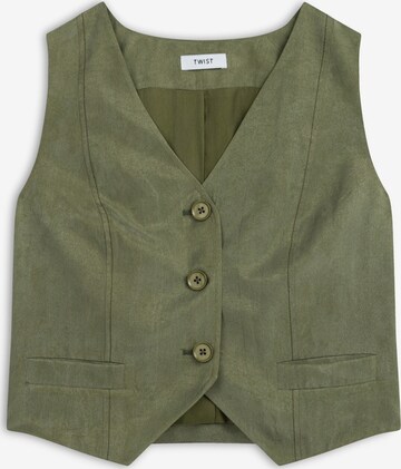 Twist Suit Vest in Green: front