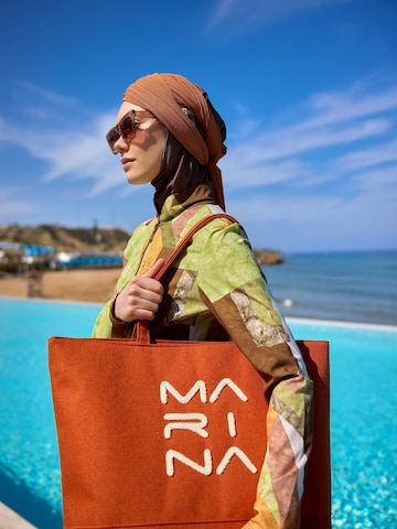 MARINA High neck Swimsuit in Brown