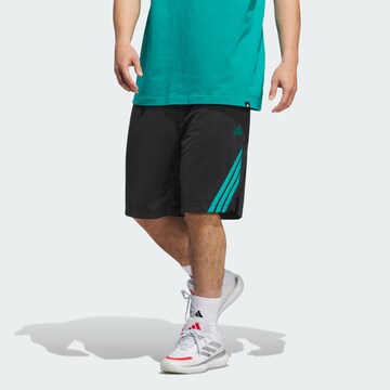 ADIDAS PERFORMANCE Loosefit Sportbroek 'Legends' in Zwart: voorkant