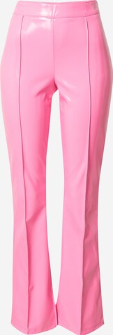 SOMETHINGNEW Boot cut Trousers with creases 'Cleo' in Pink: front