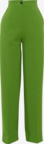 FRESHLIONS Regular Pleated Pants ' Erika ' in Green: front