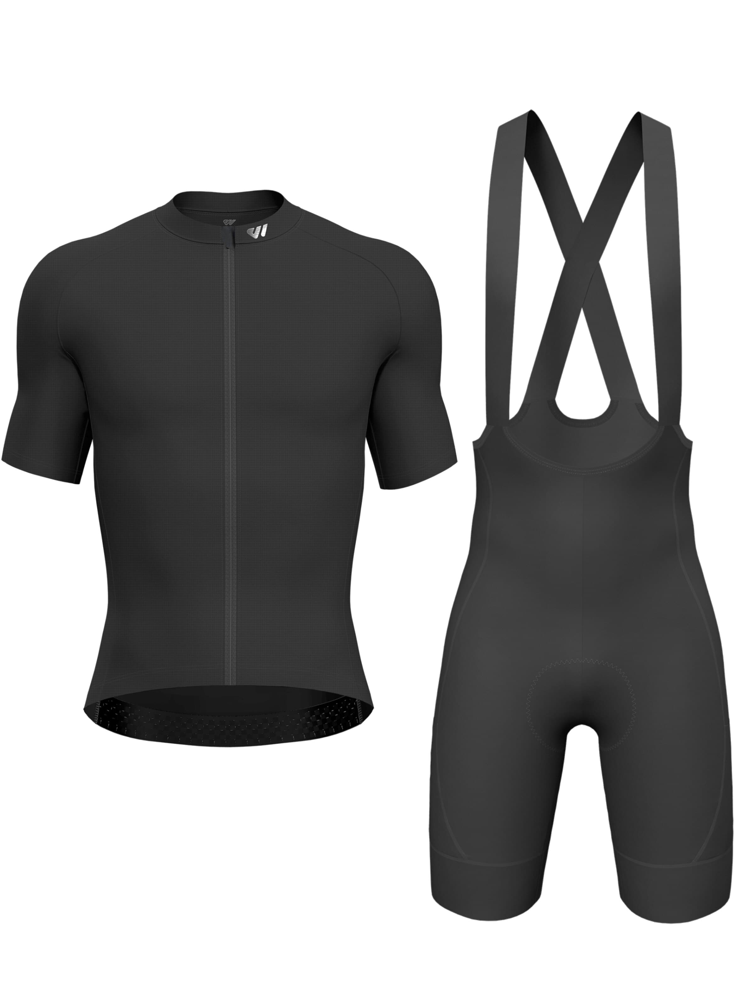 WULIBIKE Sweatsuit 'Radsport-Set 'Stealth Cargo'' in Black: front