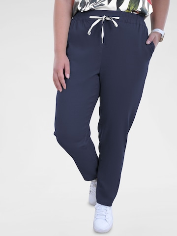 Navigazione Regular Modische Leinenhose Abby, atmungsaktiv, Schrittlänge Gr. 38 ca. 71cm in Blau: Vorderseite
