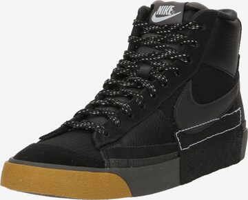 Sneaker înalt 'Blazer Pro Club' de la Nike Sportswear pe negru: față