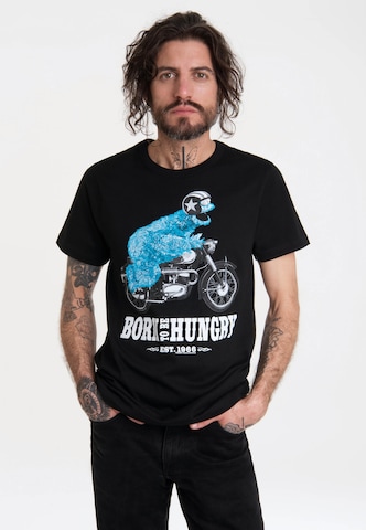 LOGOSHIRT Shirt in Zwart: voorkant