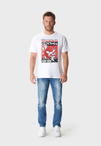 Oldskull Shirt 'Asian Koi Karp Lover Graphic' in White