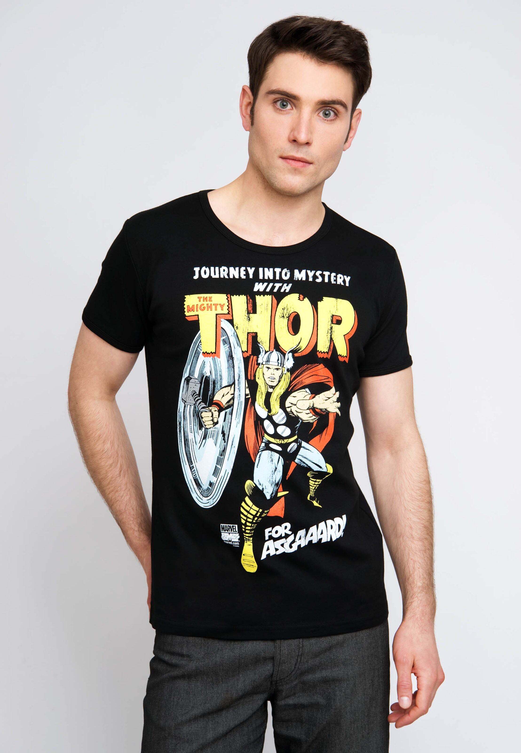 Männer Shirts LOGOSHIRT T-Shirt 'Thor For Asgaaard' in Schwarz - KD35135