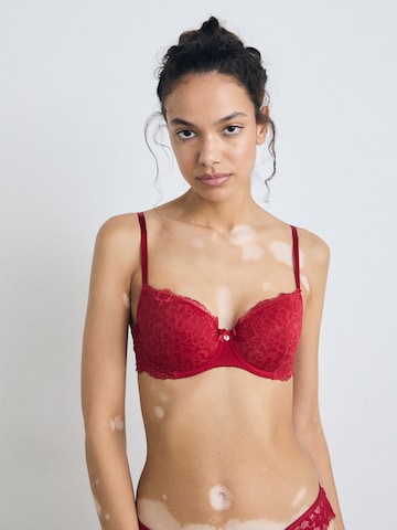 Hunkemöller T-shirt Podprsenka 'MARINE' – červená: přední strana