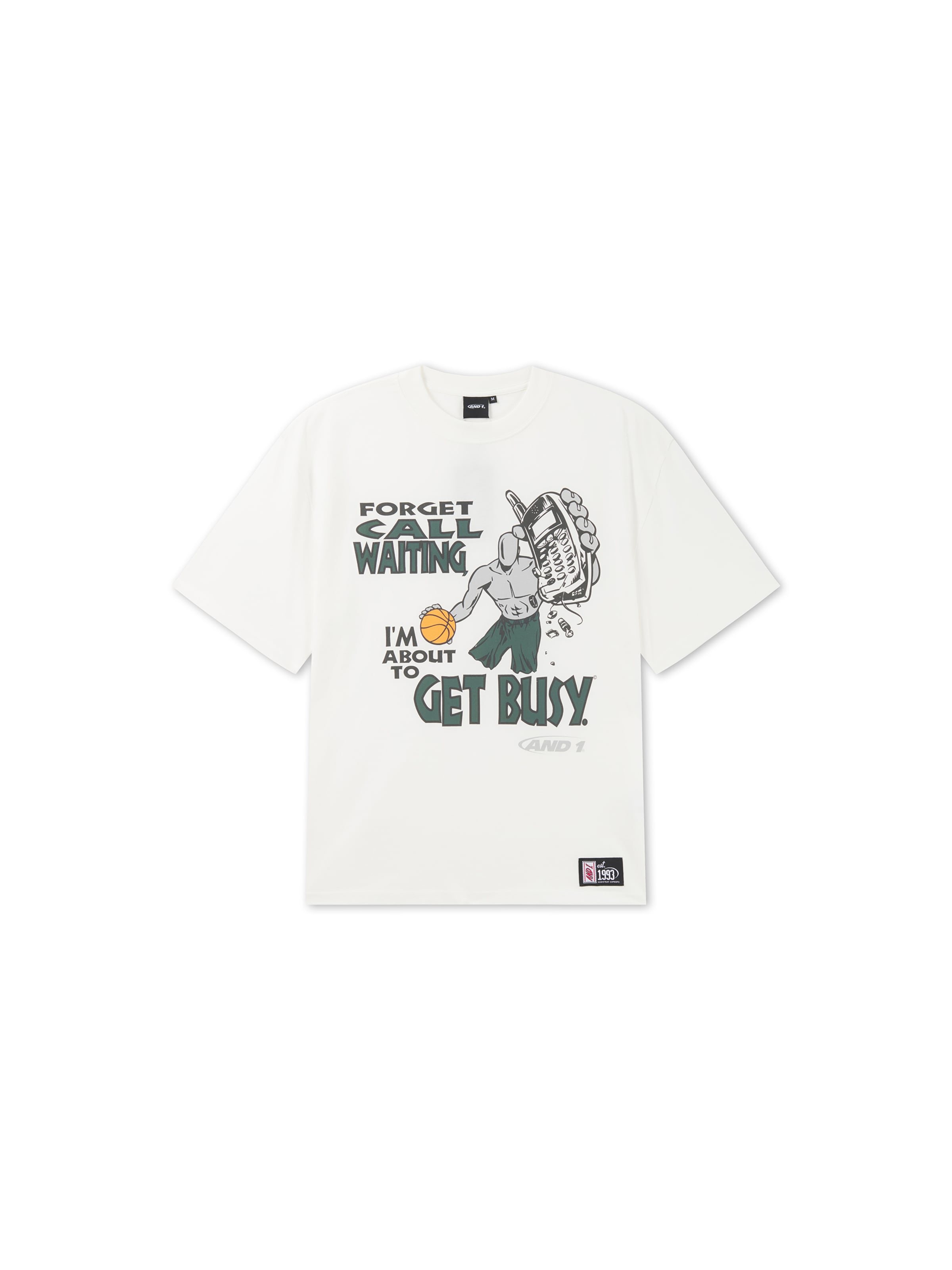 AND1 Shirt 'Get Busy' in Fir / Orange / Black / White, Item view